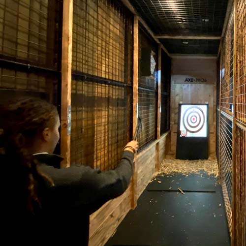 Hit a bullseye at our Axe Throwing
